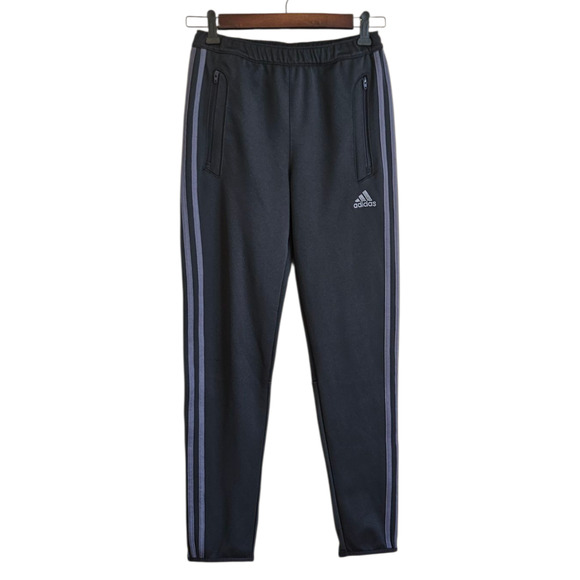 Adidas Sweatpants Athletic Soccer Ankle Zippers Grey Youth Boy's Medium - Picture 1 of 9